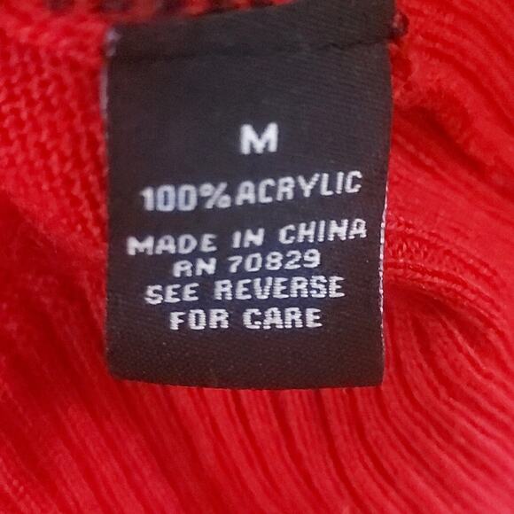 Carbon Christmas Santa Striped Red/Tan Sweater M Holiday Ugly Winter Party Cozy - Picture 9 of 10